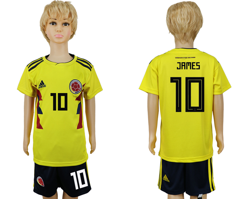2018 World Cup Children football jersey Columbia CHIRLDREN #10 J
